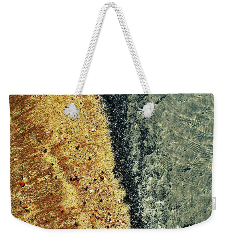 Water's Edge Weekender Tote Bag featuring the photograph At The Edge by S0ulsurfing - Jason Swain