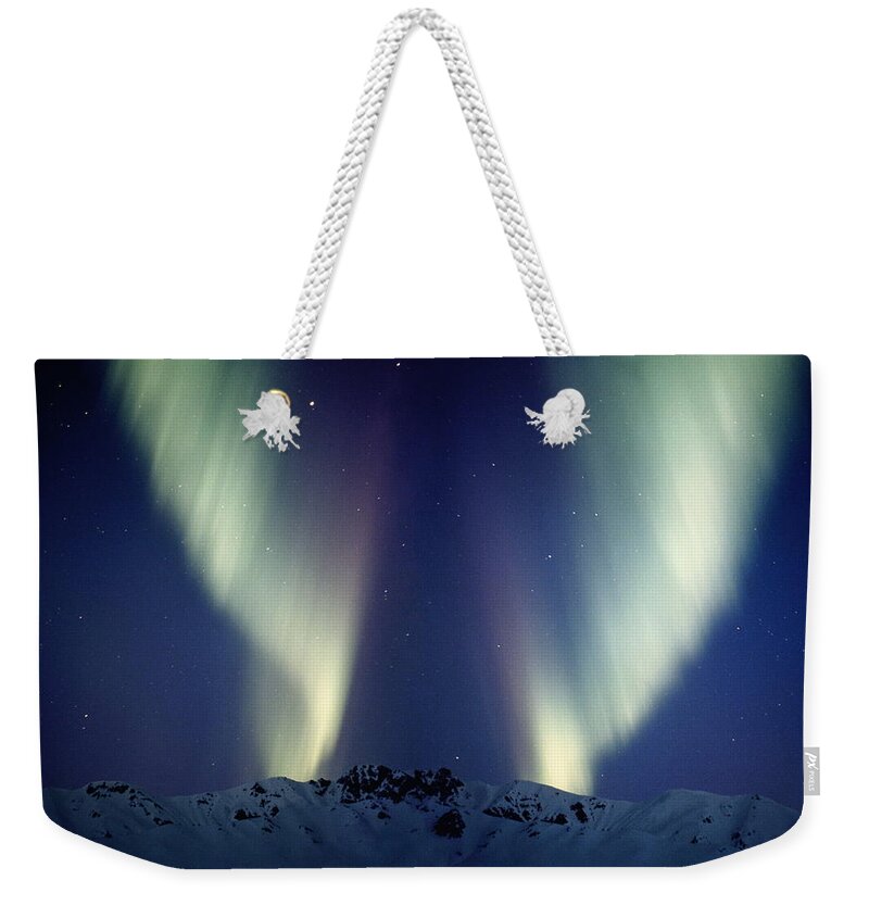 Scenics Weekender Tote Bag featuring the photograph Aurora Borealis Northern Lights, Alaska by Johnny Johnson