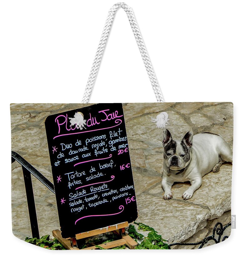 France Weekender Tote Bag featuring the photograph Authentic French Bulldog by Marcy Wielfaert