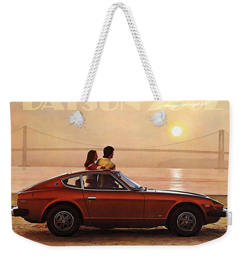 1976 Datsun 280z Weekender Tote Bag featuring the photograph Automotive Art 432 by Andrew Fare