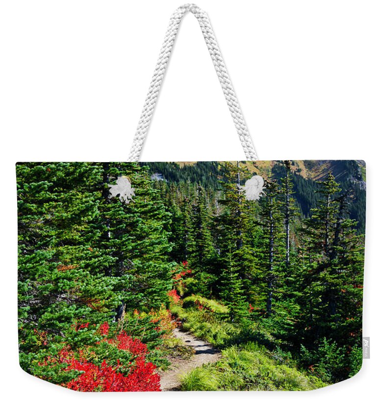 Mt Hood Weekender Tote Bag featuring the photograph Autum Hiking near Mt. Hood by Bruce Block
