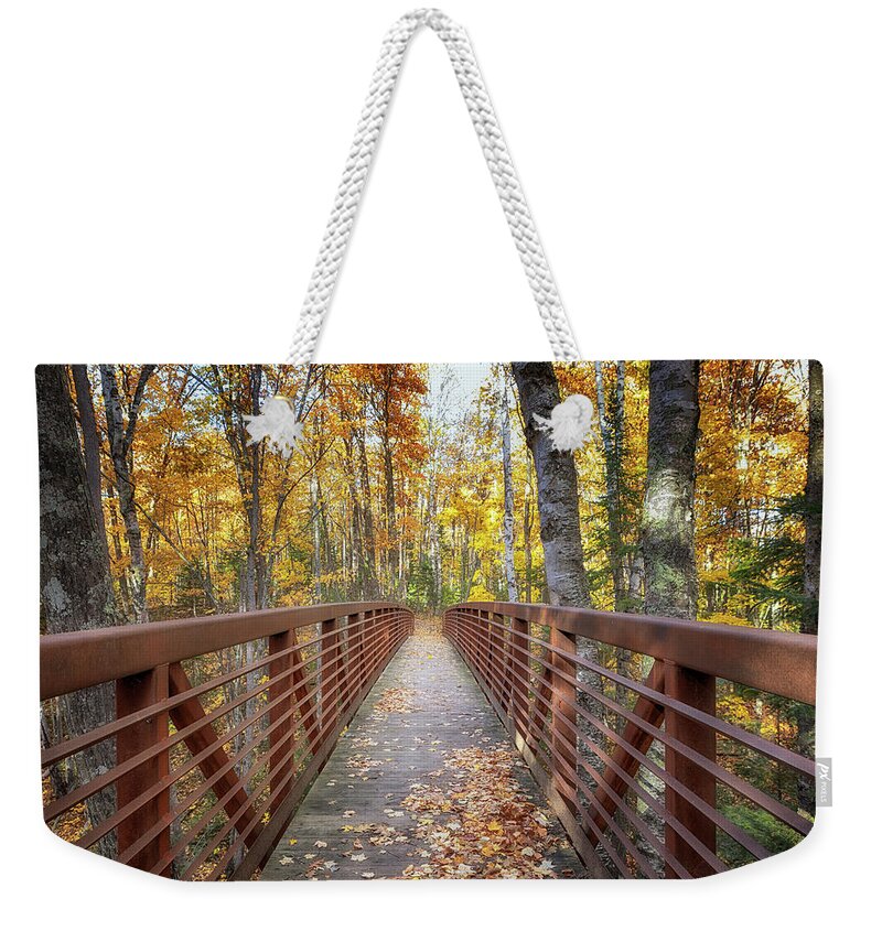 Autumn Weekender Tote Bag featuring the photograph Autumn at Frog Bay by Susan Rissi Tregoning