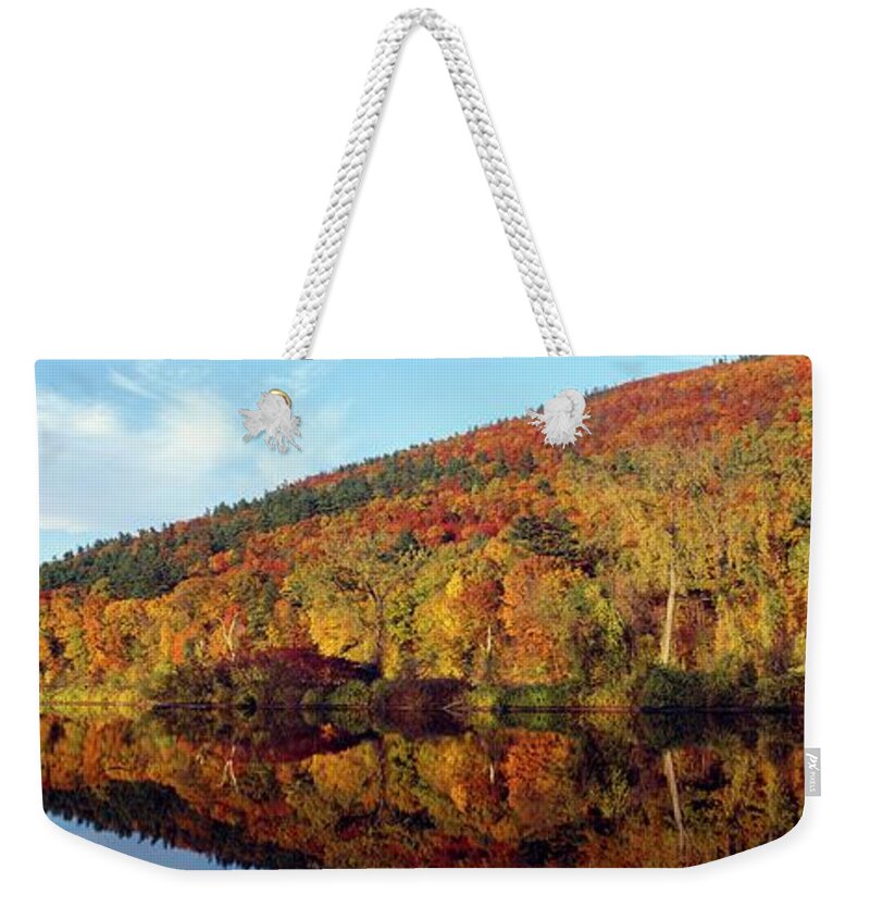 Tranquility Weekender Tote Bag featuring the photograph Autumn Colors Along Connecticut River by Visionsofamerica/joe Sohm