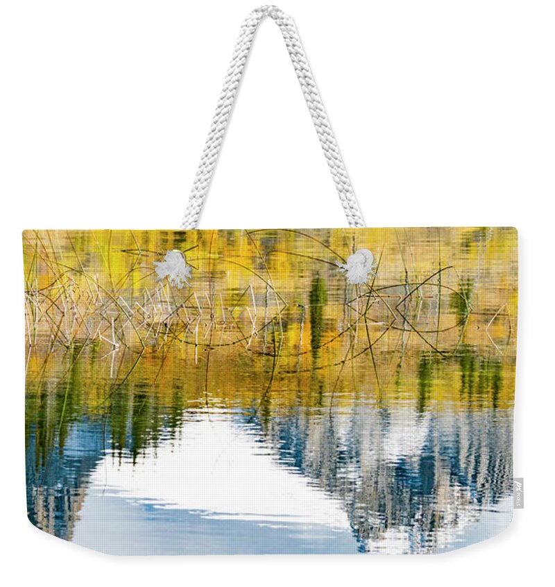 Photography Weekender Tote Bag featuring the photograph Autumn Day Over Talbot Lake, Jasper by Panoramic Images