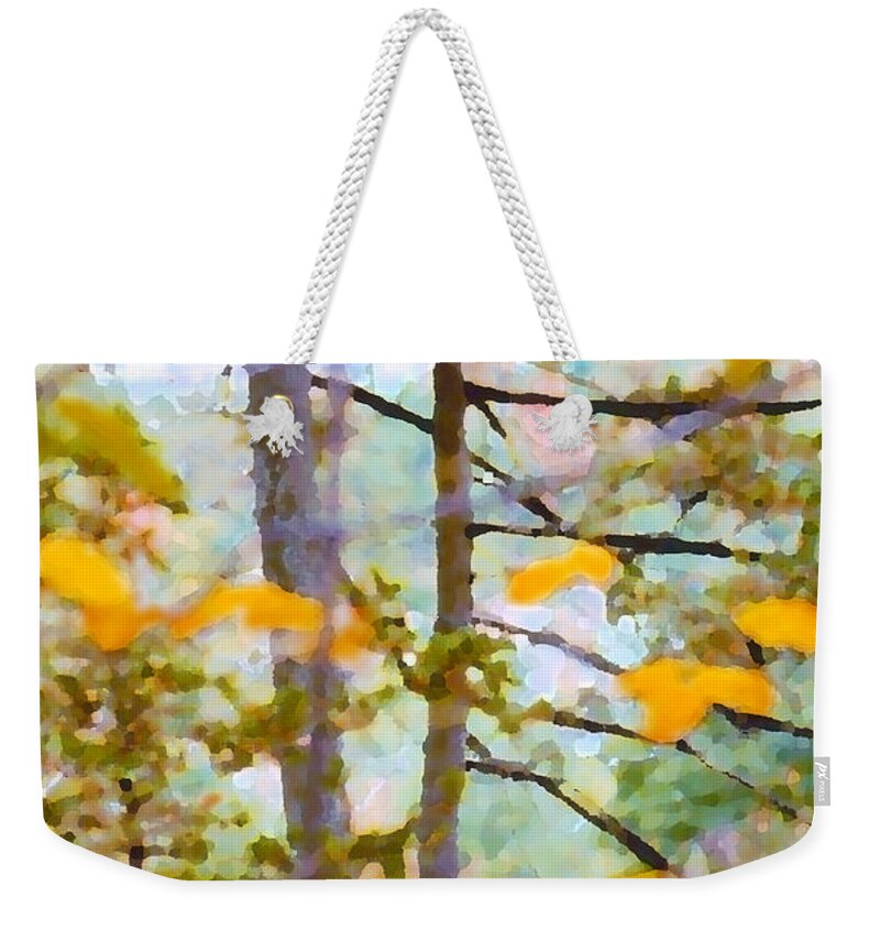 Autumn Weekender Tote Bag featuring the digital art Autumn Leaves by Geoff Jewett
