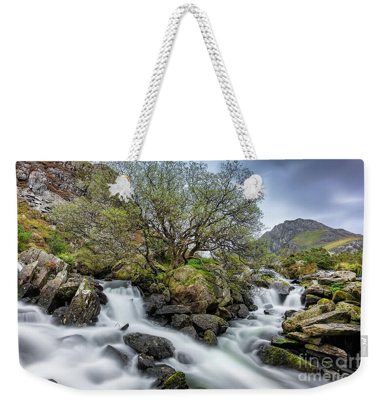Tryfan Mountain Weekender Tote Bag featuring the photograph Autumn Mountain Rapids Snowdonia by Adrian Evans