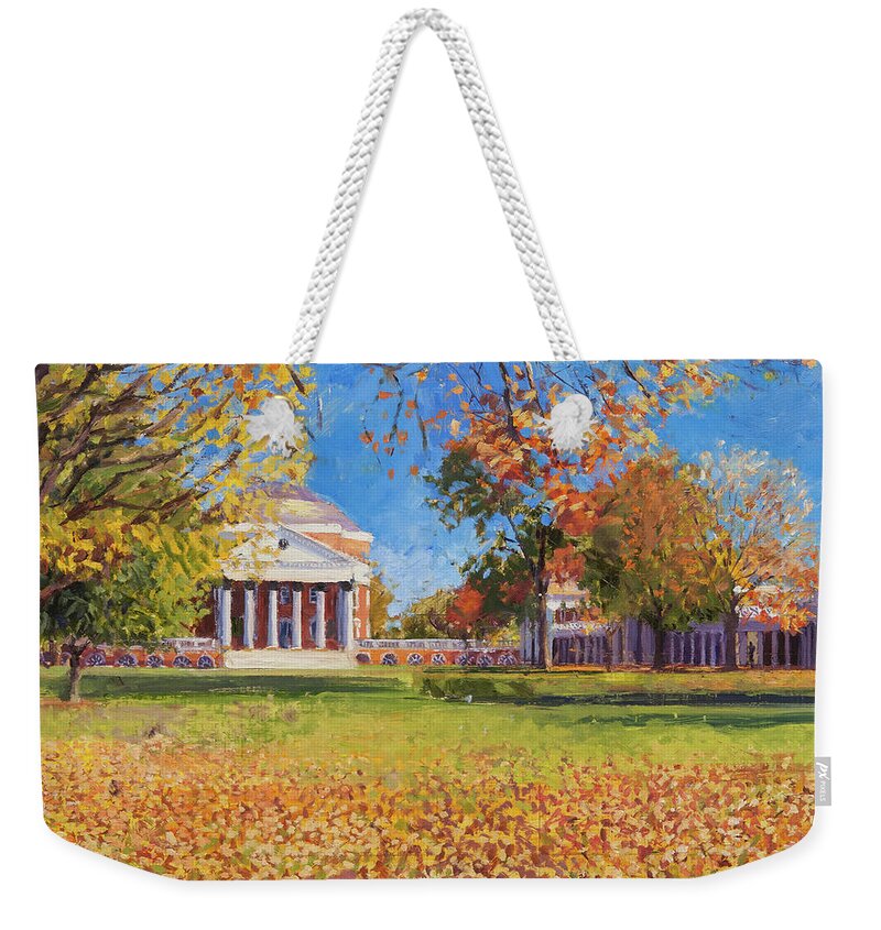 Uva Weekender Tote Bag featuring the painting Autumn on the Lawn by Edward Thomas