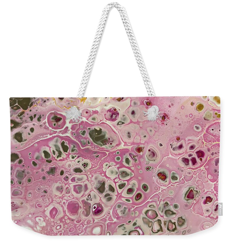 Acrylic Weekender Tote Bag featuring the painting Awareness by Teresa Wilson