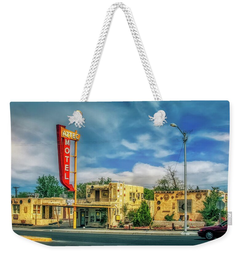 Aztec Motel Weekender Tote Bag featuring the photograph Aztec Motel by Micah Offman