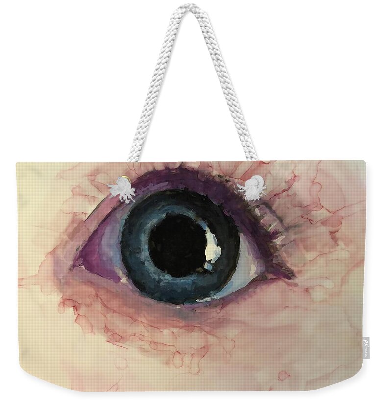 Baby Weekender Tote Bag featuring the painting Baby Eye by Christy Sawyer
