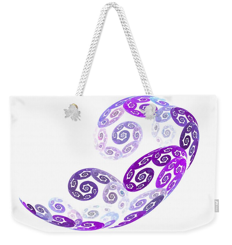 Baby Weekender Tote Bag featuring the digital art Baby in the Womb Purple by Don Northup