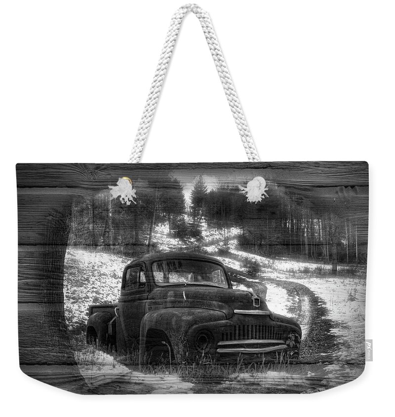 1939 Weekender Tote Bag featuring the photograph Backroads Black and White by Debra and Dave Vanderlaan