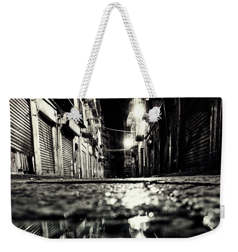 Sicily Weekender Tote Bag featuring the photograph Backstreet Reflection by Peeterv