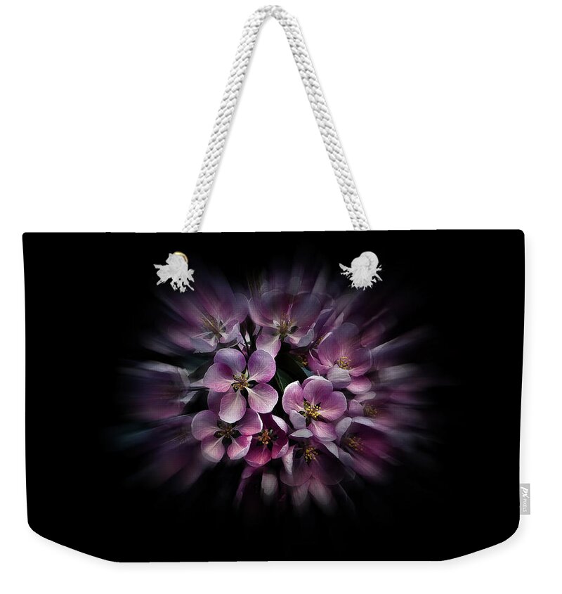 Abstract Weekender Tote Bag featuring the photograph Backyard Flowers 47 Color Flow Version by Brian Carson