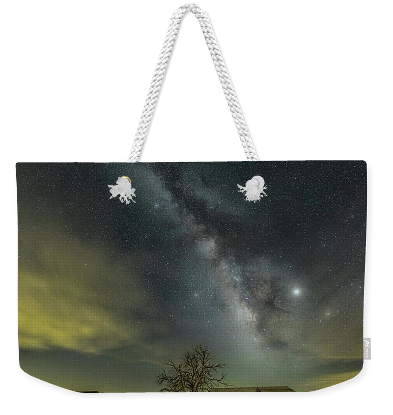 Milky Way Weekender Tote Bag featuring the photograph Backyard With a View by James Clinich