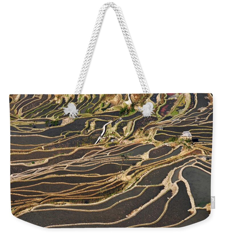 Chinese Culture Weekender Tote Bag featuring the photograph Bada Terrace Pattern by Melindachan