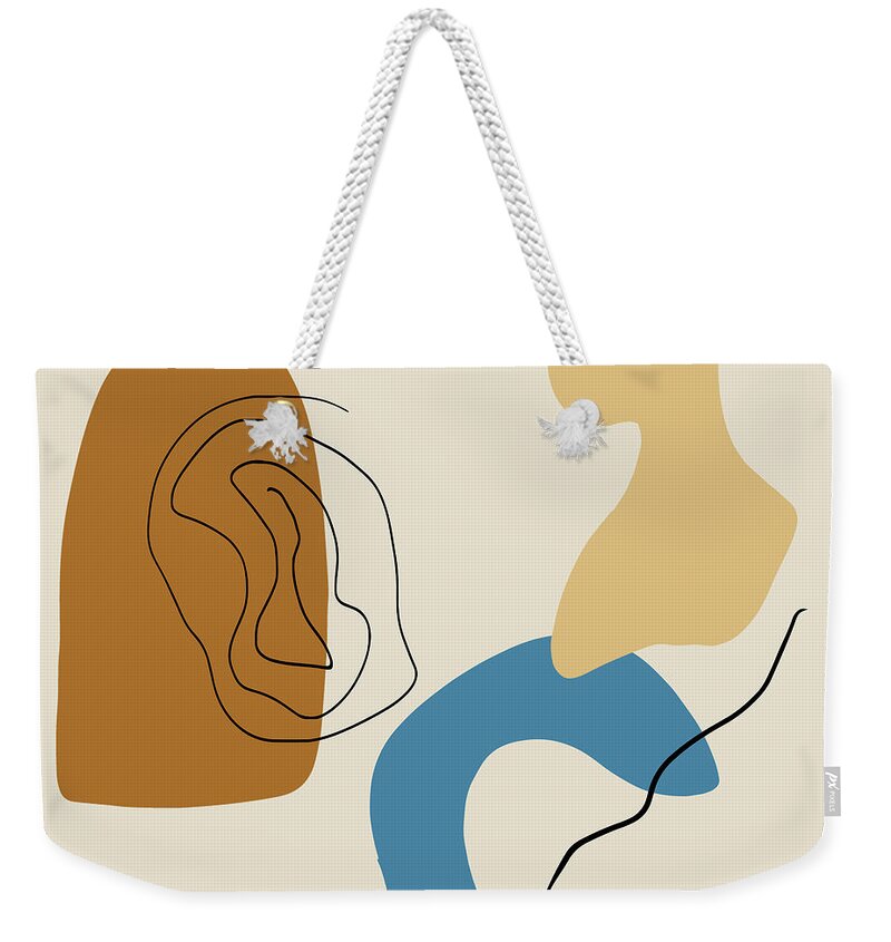 Minimalist Abstract Weekender Tote Bag featuring the digital art Badlands 1 Minimalist Abstract by Judi Suni Hall