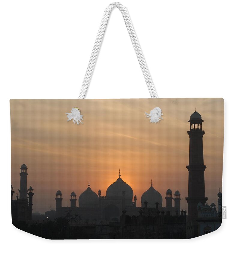 Scenics Weekender Tote Bag featuring the photograph Badshahi Mosque At Sunset, Lahore by Daud Farooq