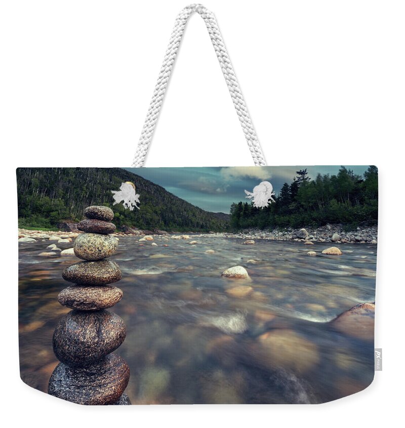 Scenics Weekender Tote Bag featuring the photograph Balance In The River by Shaunl