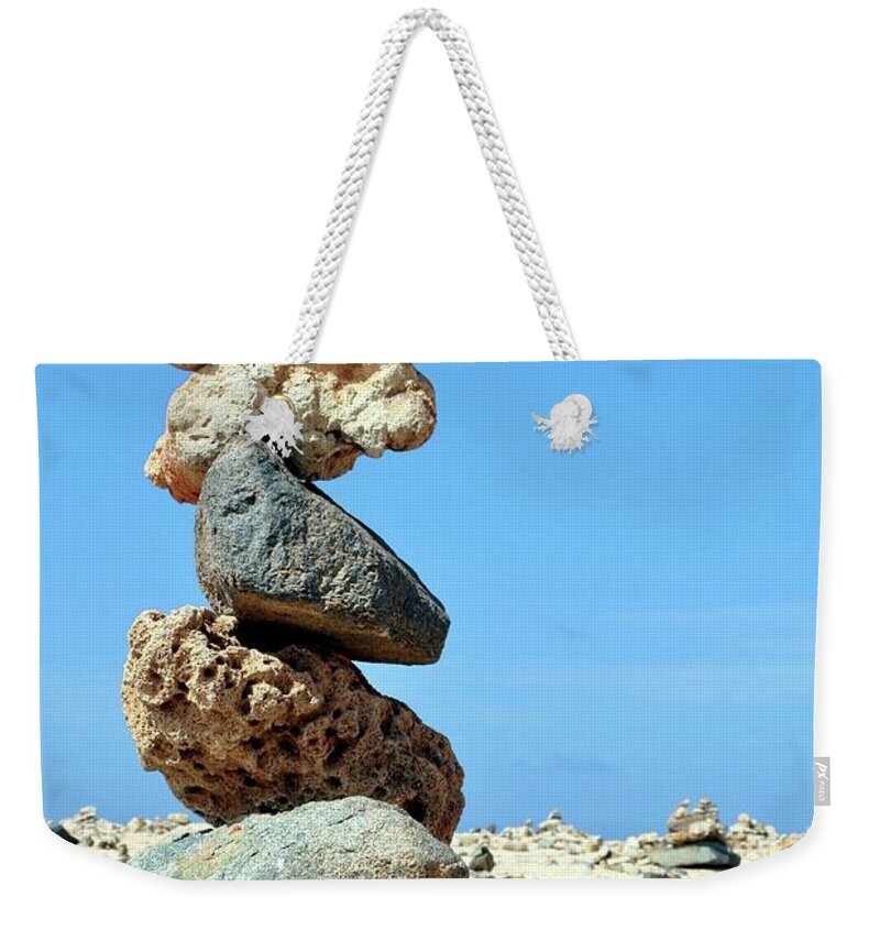 Aruba Weekender Tote Bag featuring the photograph Balancing Act by DJ Florek