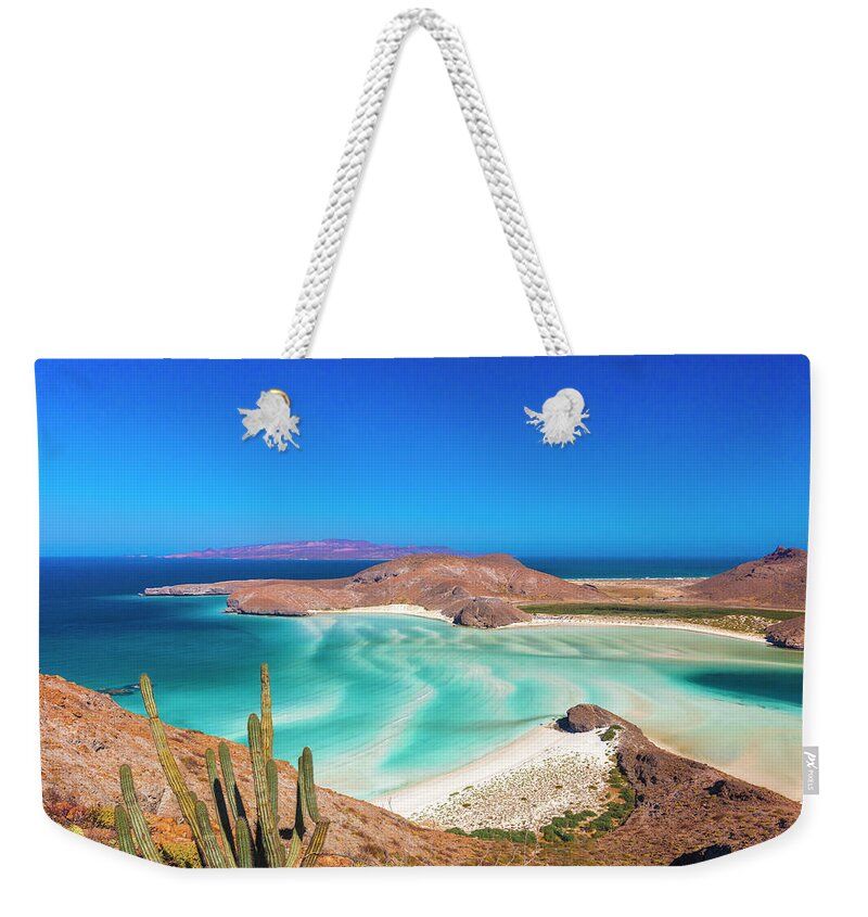 Estock Weekender Tote Bag featuring the digital art Balandra Beach, La Paz, Mexico by Olimpio Fantuz