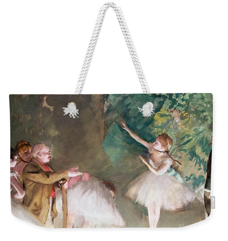 Ballet Practice Weekender Tote Bag featuring the painting Ballet Practice, 1875 Gouache And Pastel On Paper by Edgar Degas