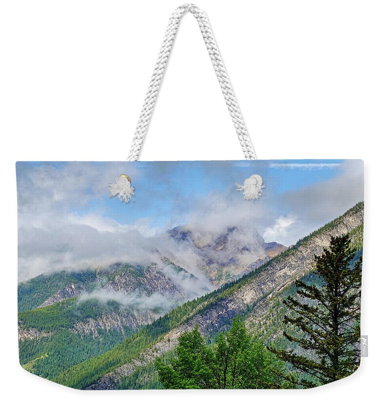 Banff Weekender Tote Bag featuring the photograph Banff Cave and Basin View Alberta Canada Candian Rockies by Toby McGuire