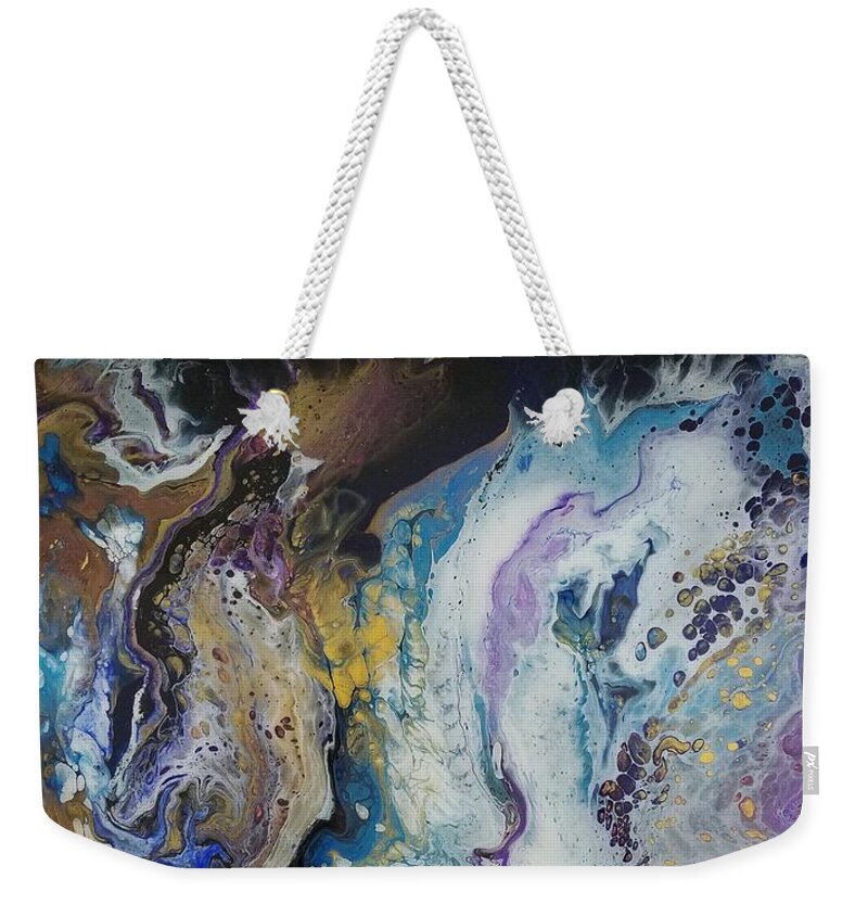 Big Weekender Tote Bag featuring the painting Bang by Allison Fox
