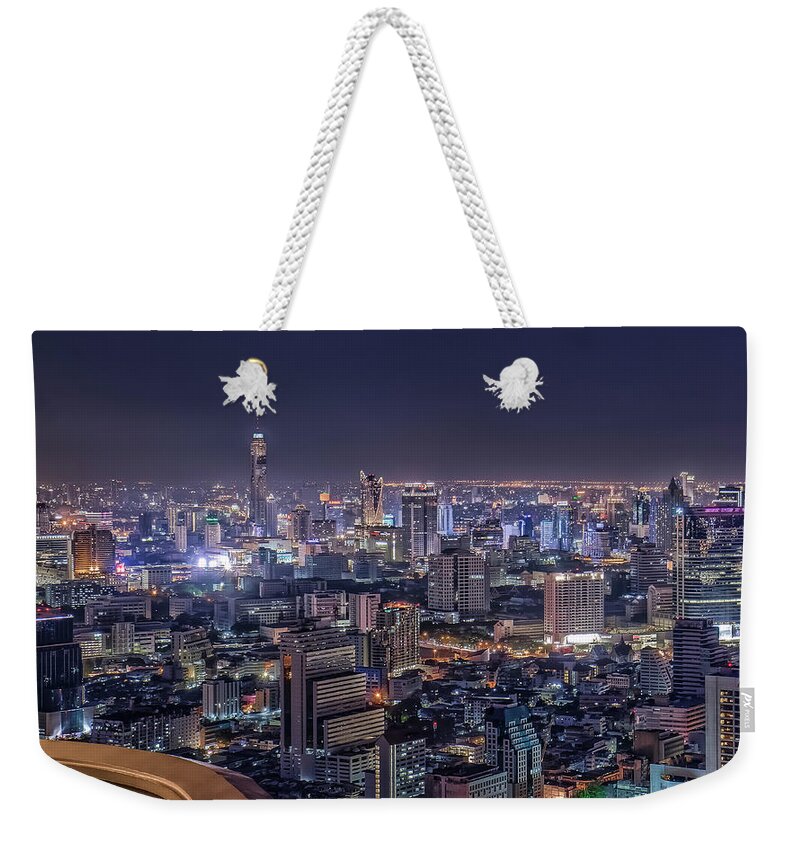 Tranquility Weekender Tote Bag featuring the photograph Bangkok From Sirocco Sky Bar by Sarmu