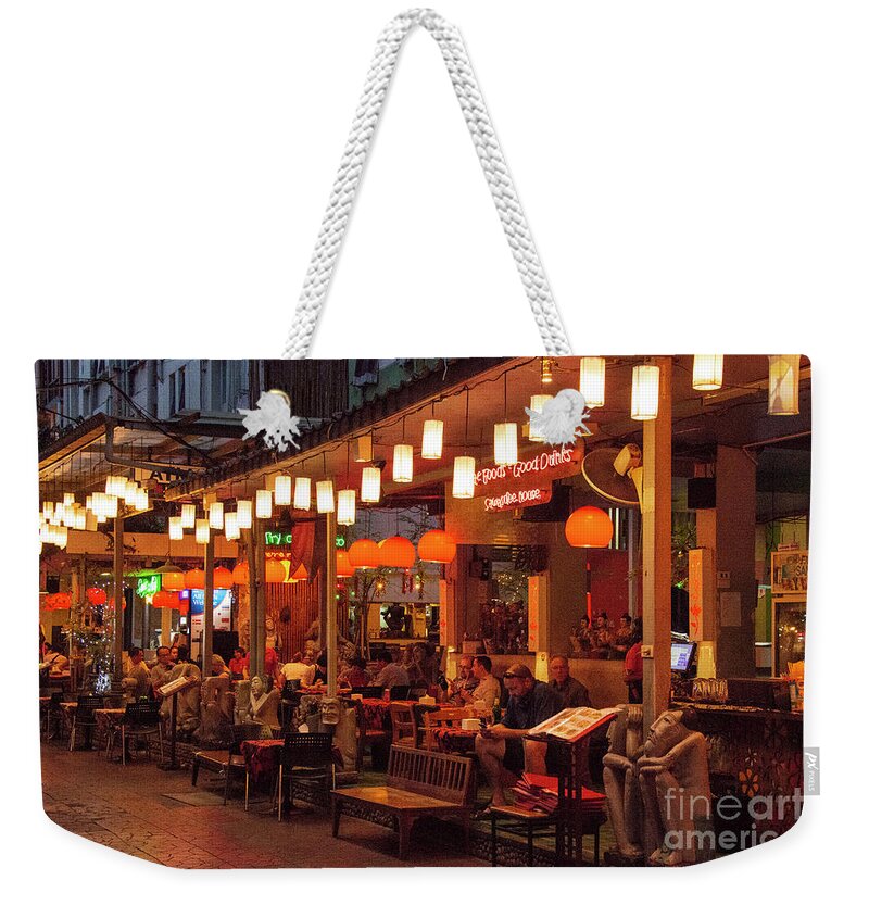 Bangkok Weekender Tote Bag featuring the photograph Bangkok Night Street Scene by Bob Phillips
