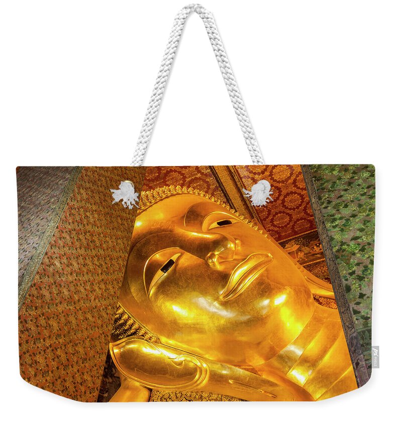 Estock Weekender Tote Bag featuring the digital art Bangkok, Reclining Buddha by Massimo Borchi