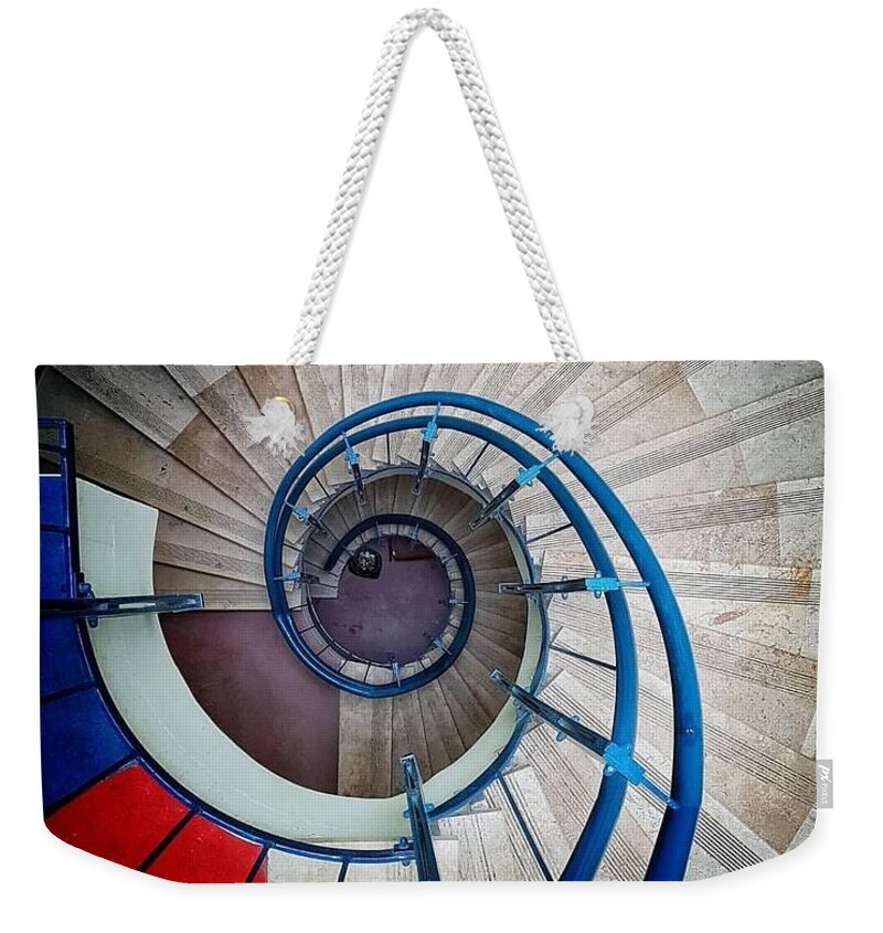 Barcelona Weekender Tote Bag featuring the photograph Barcelona inspired Spiral Staircase by Tito Slack