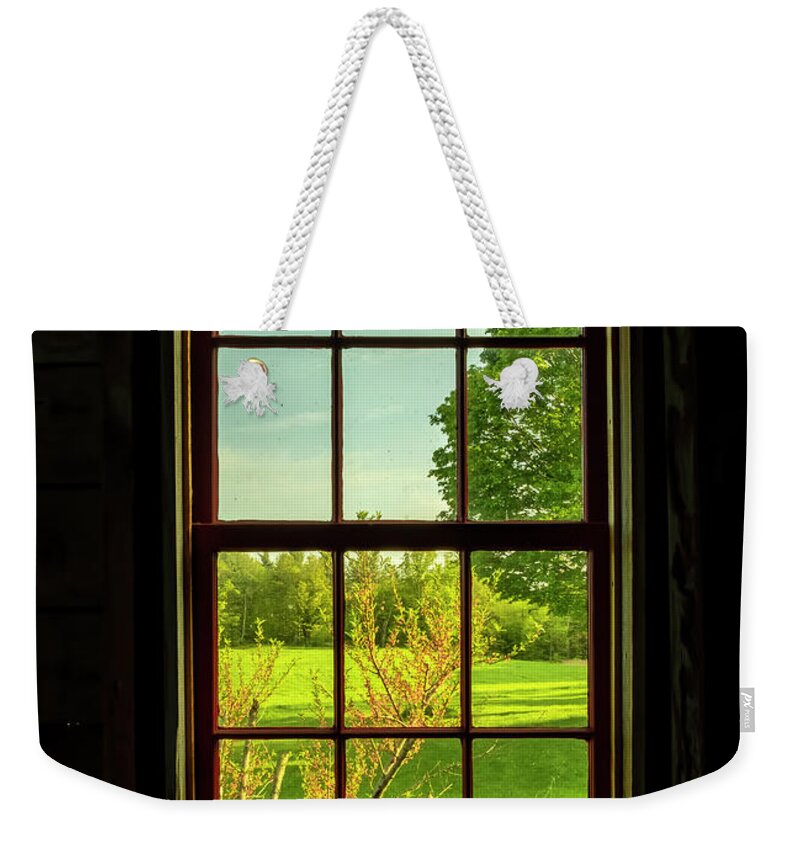 Grafton Vermont Weekender Tote Bag featuring the photograph Barn Window View by Tom Singleton