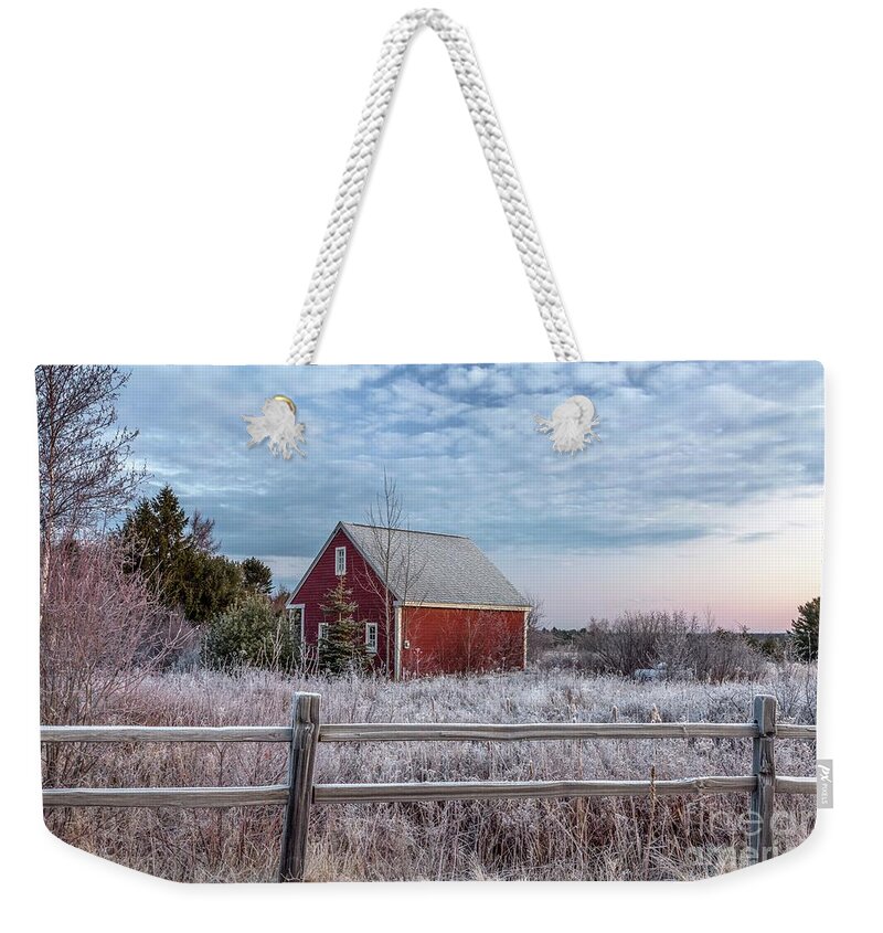 Maine Weekender Tote Bag featuring the photograph Barn with Views by Karin Pinkham