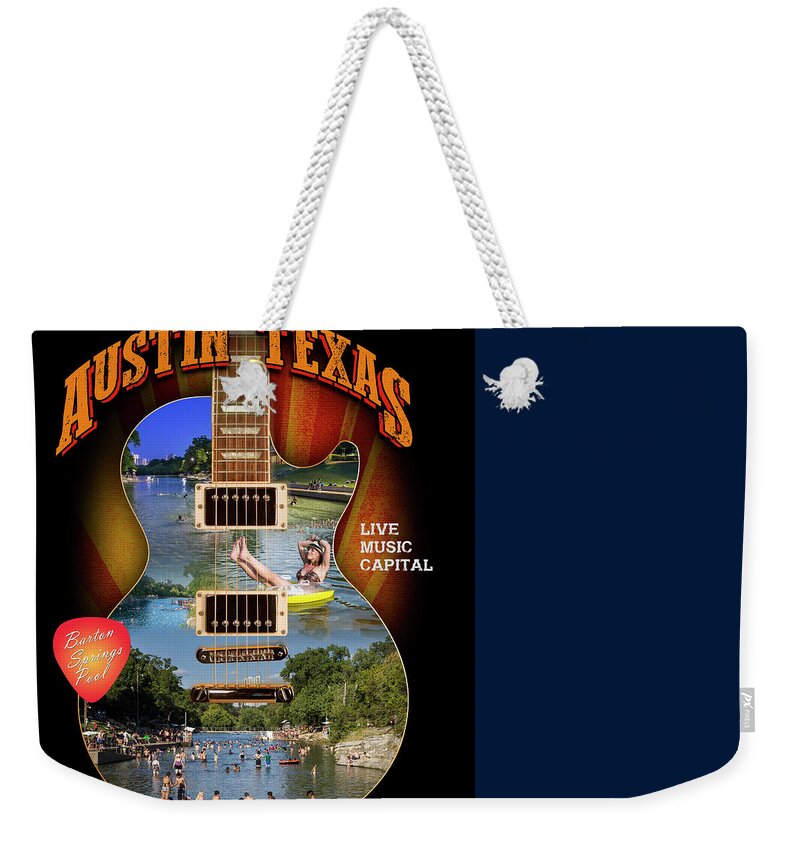 Barton Springs Pool In Silhouette Weekender Tote Bag featuring the digital art Barton Springs Pool Art Print by Dan Herron