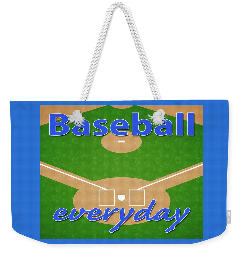 Baseball Weekender Tote Bag featuring the digital art Baseball Everyday by Angie Tirado