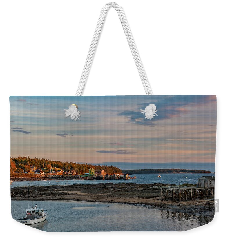 Bass Harbor Weekender Tote Bag featuring the photograph Bass Harbor Sunset by Rick Hartigan