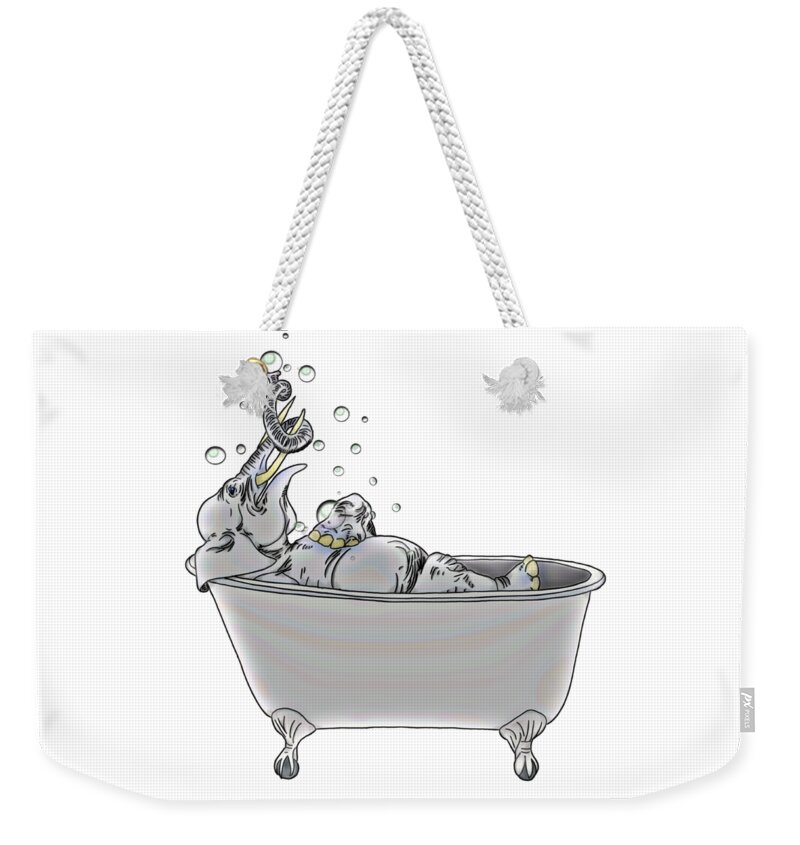 Bath Weekender Tote Bag featuring the digital art Bath Time by John Haldane