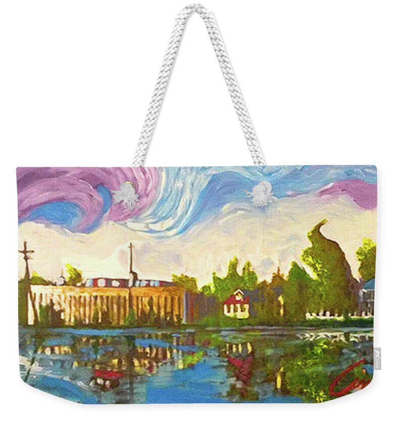 Bayou Saint John Weekender Tote Bag featuring the painting Bayou Saint John One by Amzie Adams