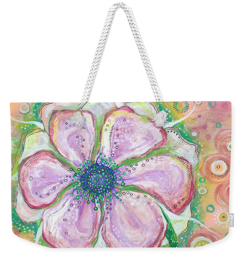 Flower Painting Weekender Tote Bag featuring the painting Be Still My Heart by Tanielle Childers