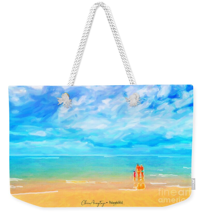 Beach Weekender Tote Bag featuring the painting Beach Blues II by Chris Armytage
