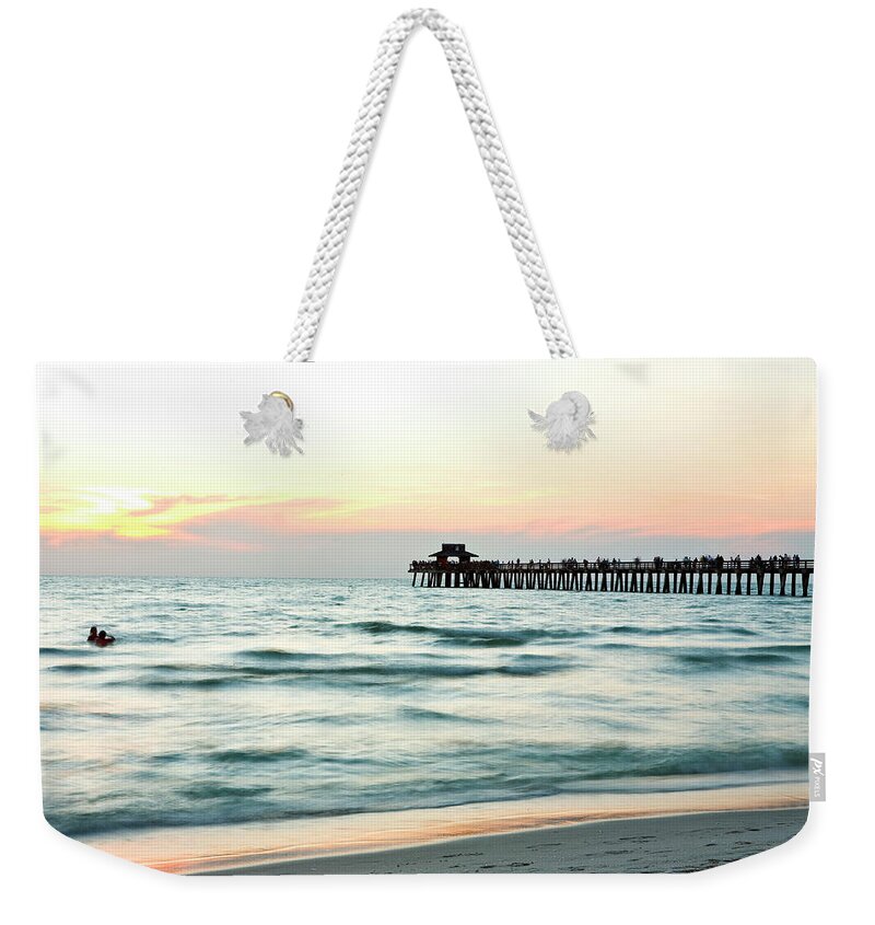 Estock Weekender Tote Bag featuring the digital art Beach In Naples Florida by Laura Zeid