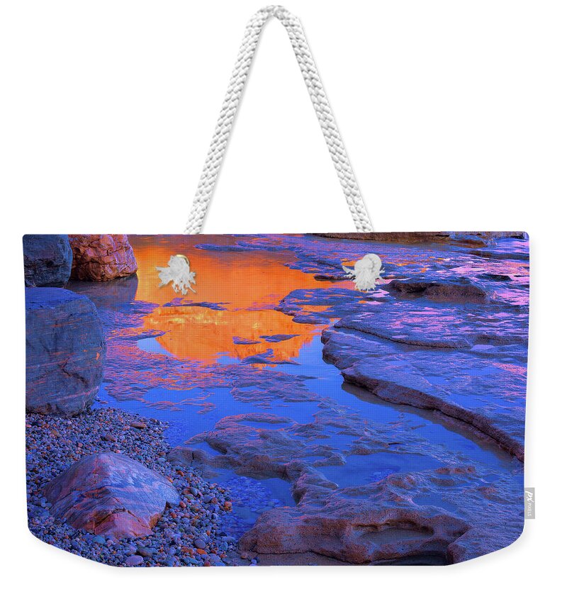 Water Weekender Tote Bag featuring the photograph Beach rock by Giovanni Allievi