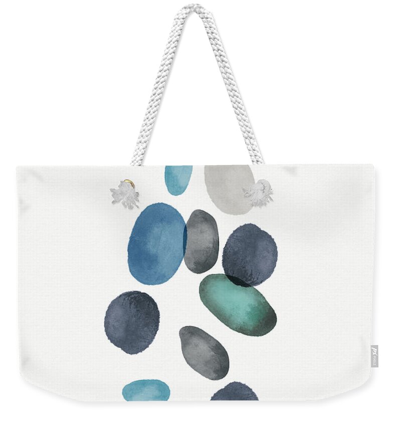 Modern Weekender Tote Bag featuring the painting Beach Stones 2- Art by Linda Woods by Linda Woods