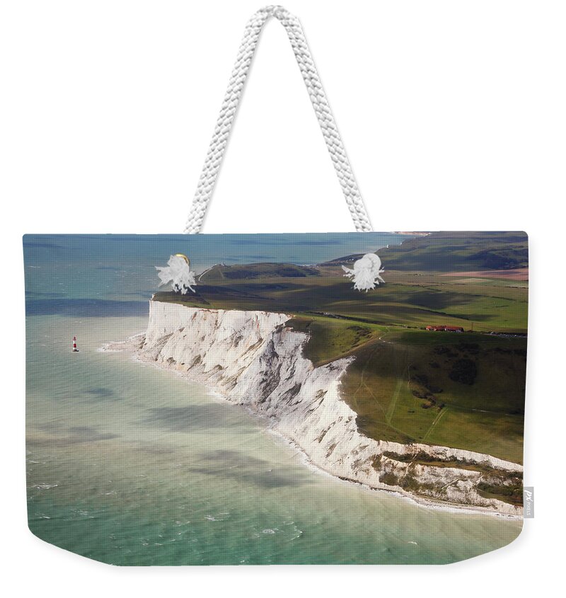 Scenics Weekender Tote Bag featuring the photograph Beachy Head At High Tide by Christopher Hope-fitch