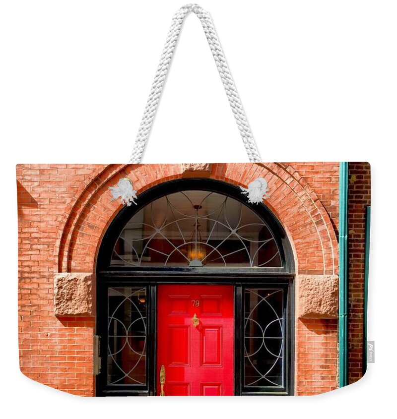 Boston Weekender Tote Bag featuring the photograph Beacon Hill Rowhome by Chris Montcalmo