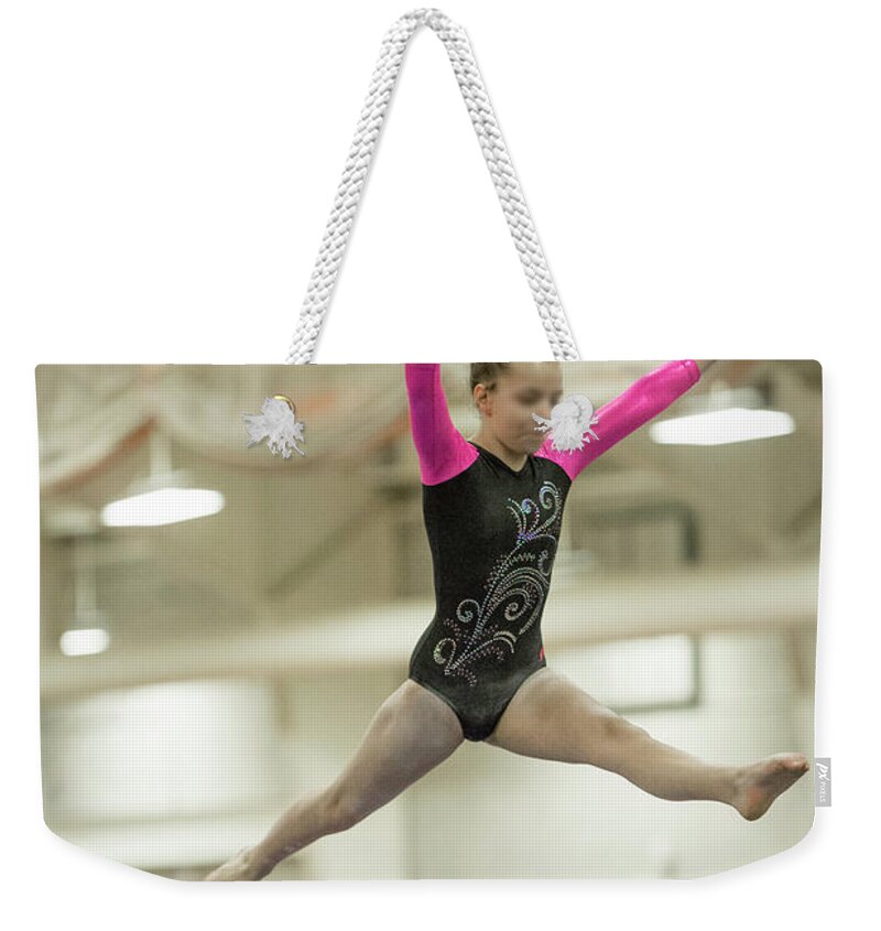 Gym Weekender Tote Bag featuring the photograph Beam Air Time by Timothy Hacker