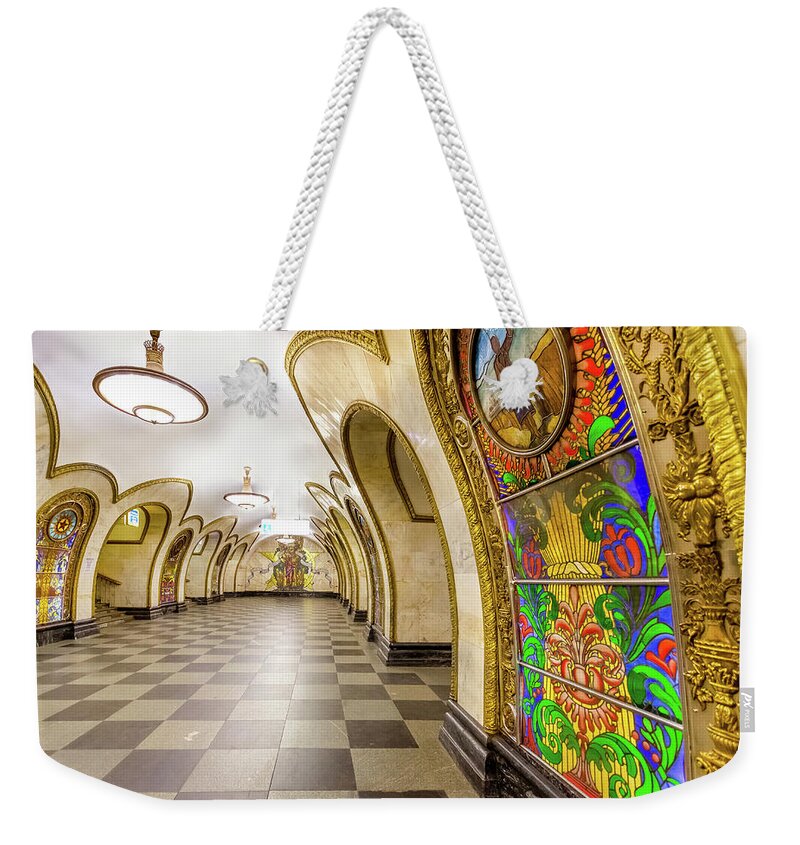Arch Weekender Tote Bag featuring the photograph Beautiful Moscow Metro Station by Mordolff