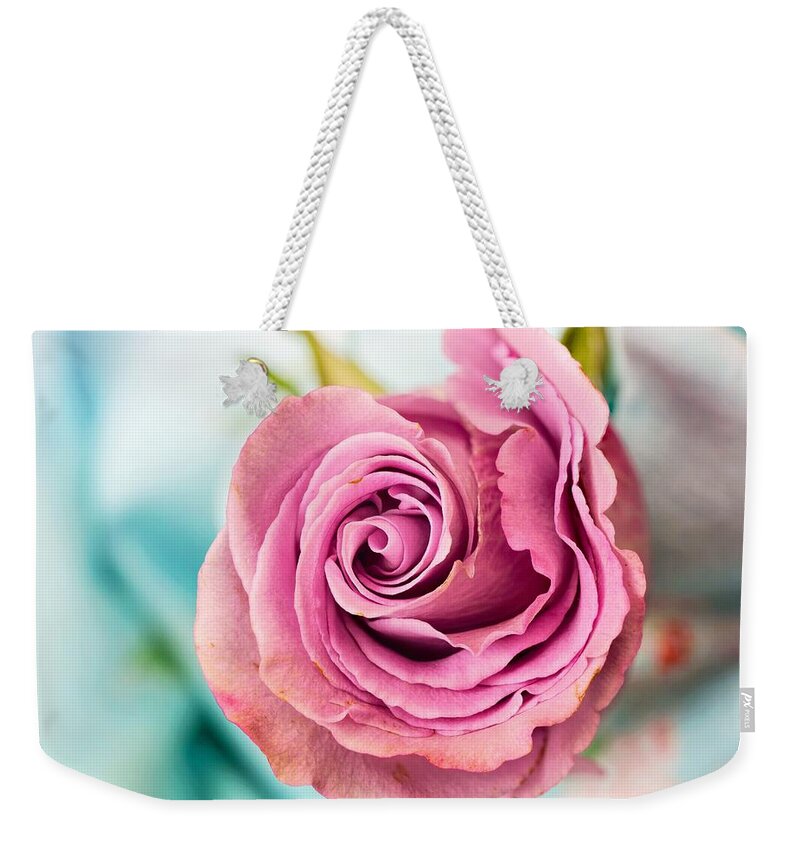 Flower Weekender Tote Bag featuring the photograph Beautiful vintage rose by Top Wallpapers