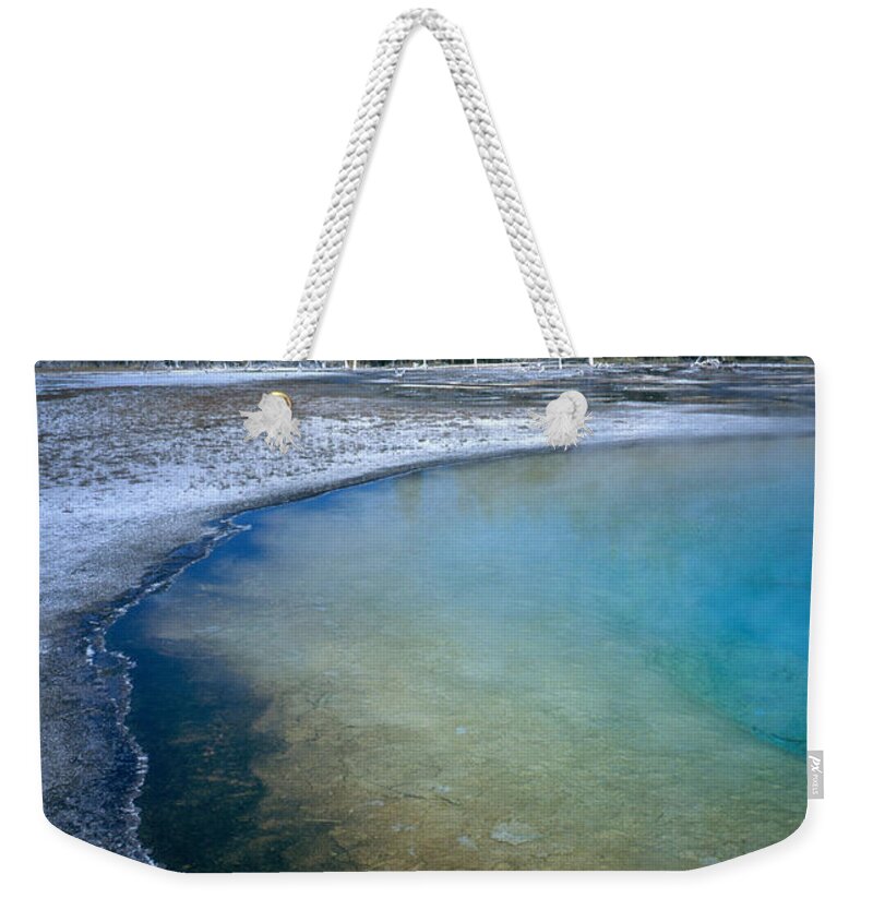 Beauty Pool Weekender Tote Bag featuring the photograph Beauty Pool, Yellowstone by David Hosking